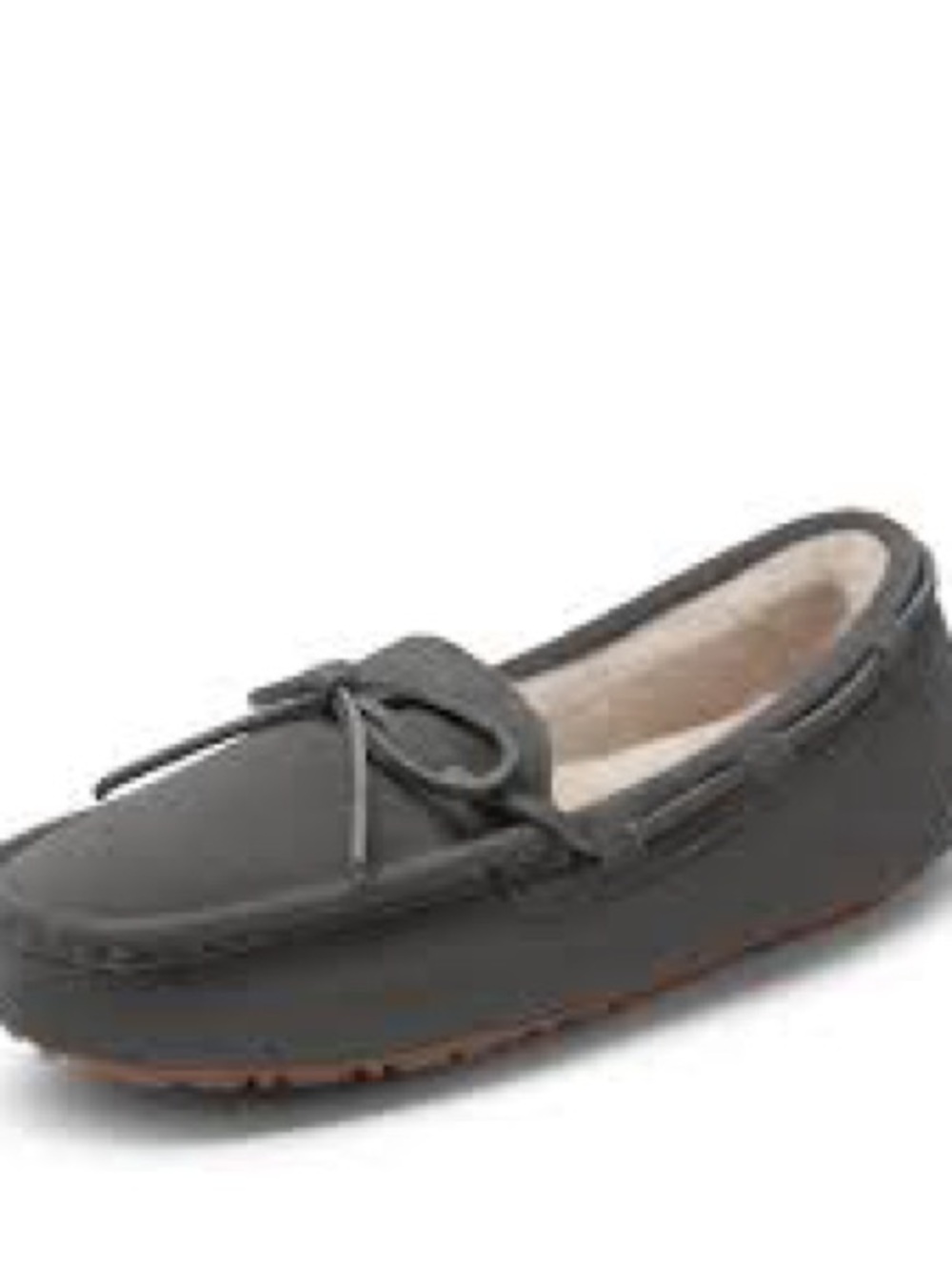 Dream pairs Grey Faux-fur Lined Moccasin Slippers